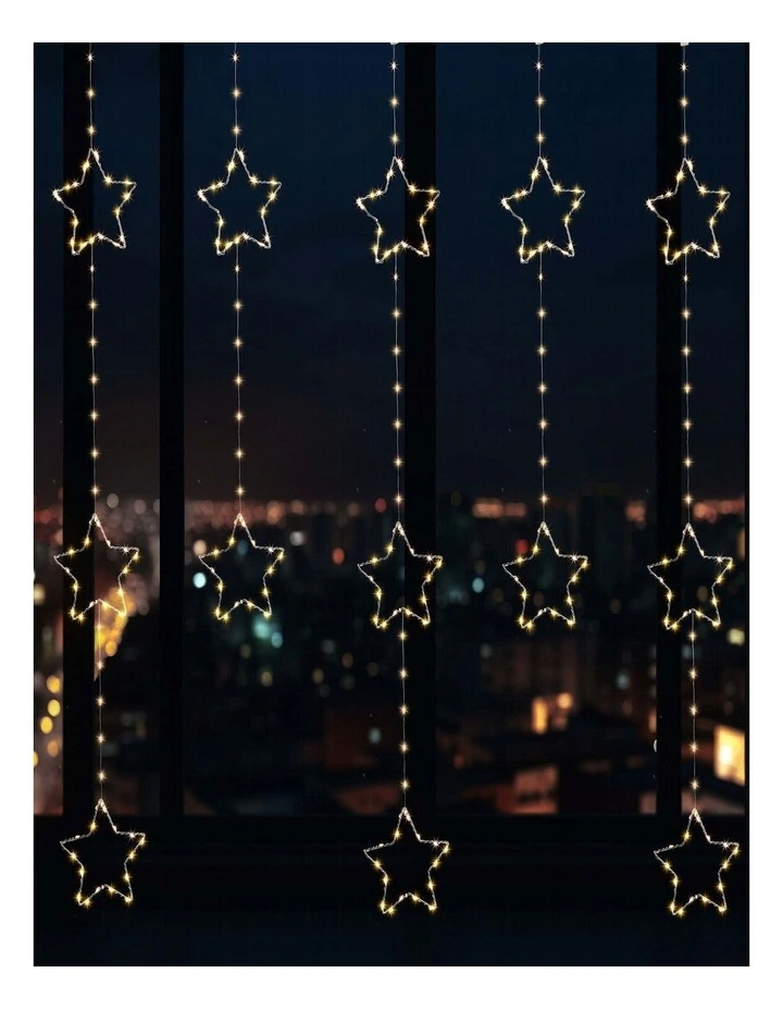 325 LED Star Curtain Light in Warm White
