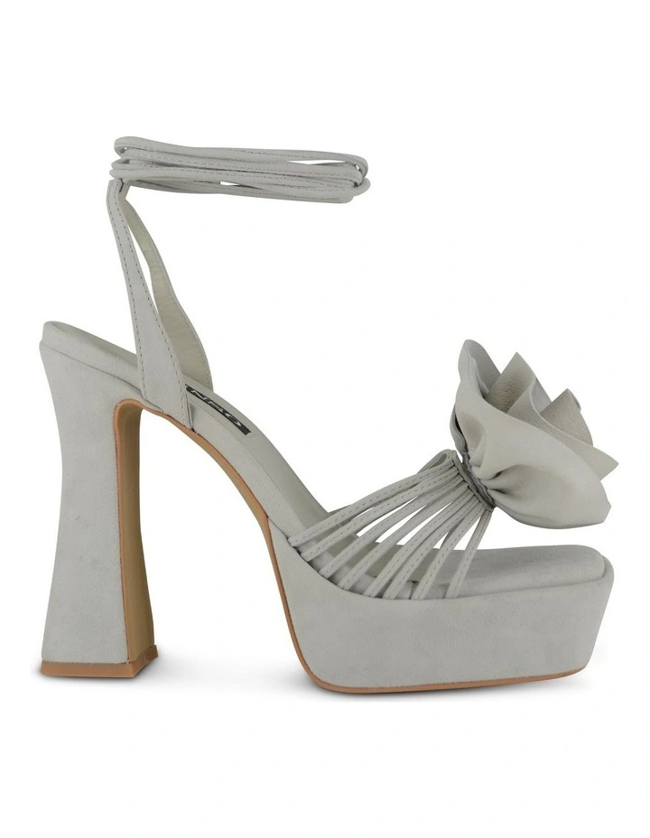 Taya Suede Heeled Sandals in Oyster