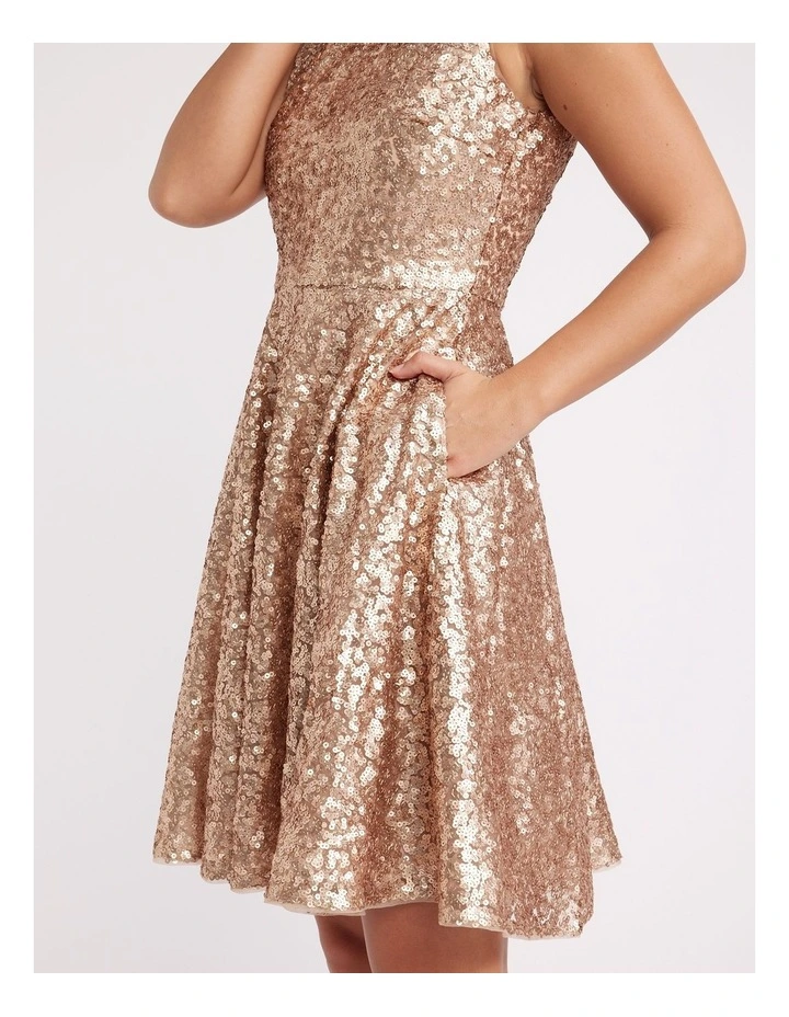 Marrakesh Mini Dress in Gold