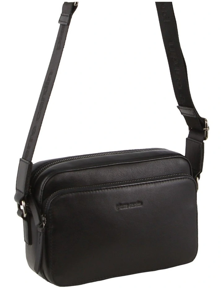 Leather Crossbody Bag in Black