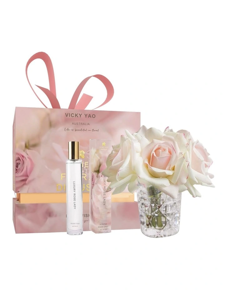 Love & Dream Series Champagne Floral Art & White ginger Fragrance Gift Box