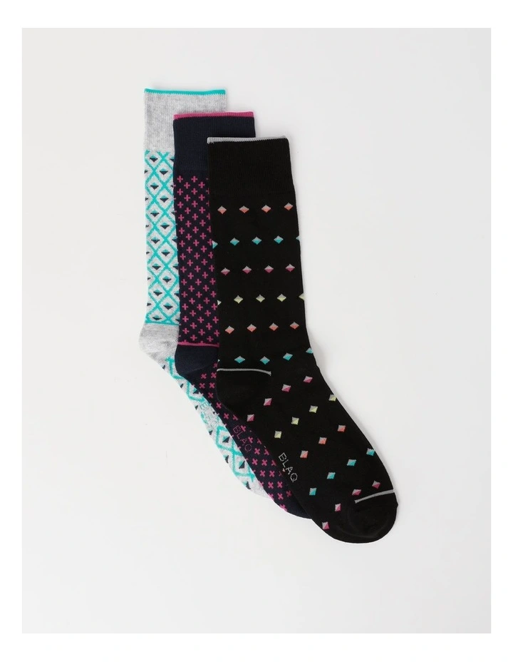 3 Pack Diamond Socks in Assorted