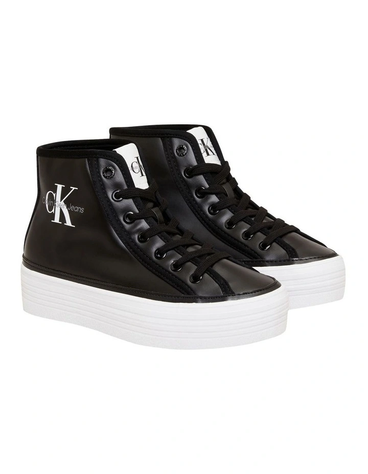 Platform High Top Trainers Shoes in Black/White