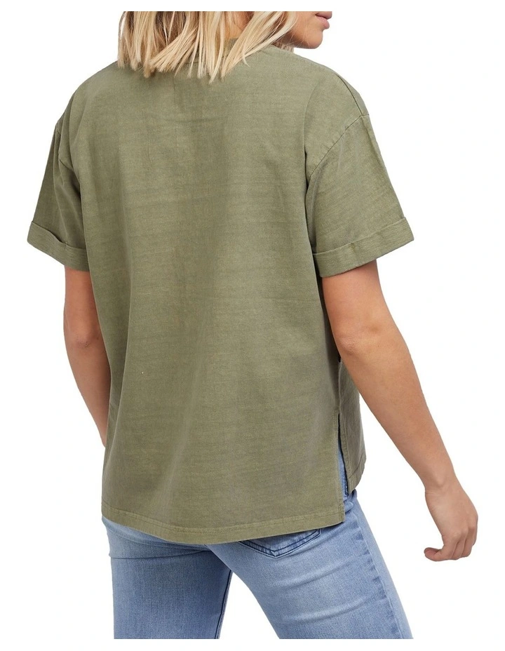 Washed Tee in Khaki