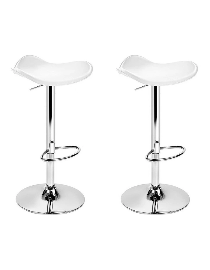 PVC Leather Kitchen Bar Stools Set Of 2 in White