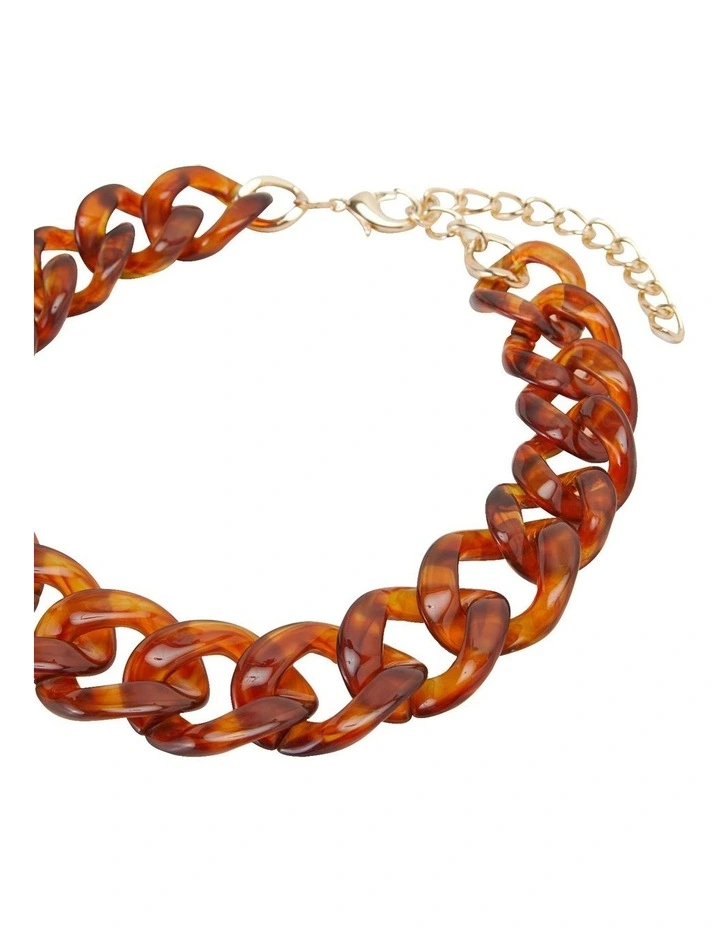 Porsha Resin Necklace in Tortoise Shell