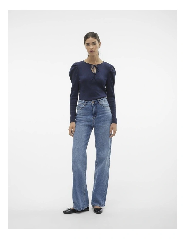 Garbie Tie Top in Navy Blazer