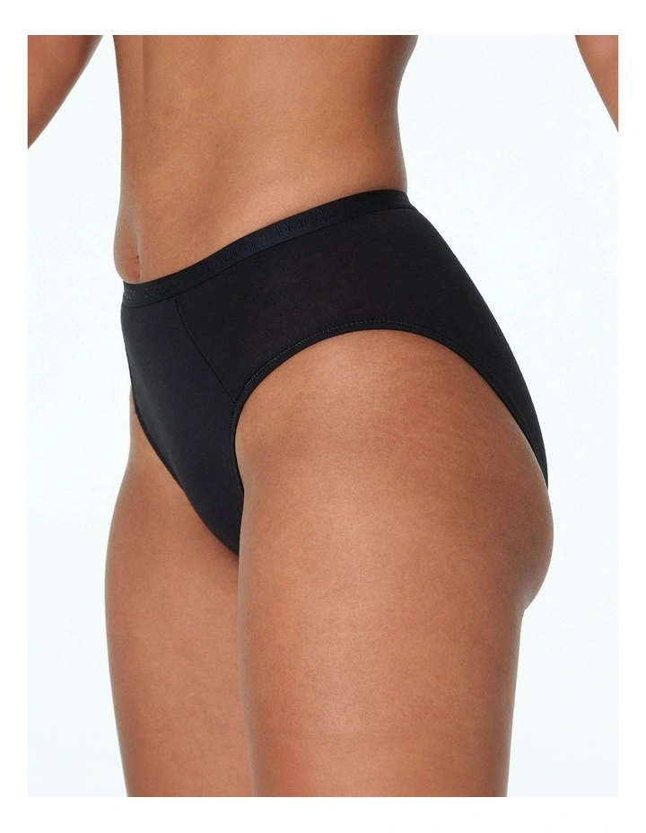 Body Cotton High Cut Brief in Black