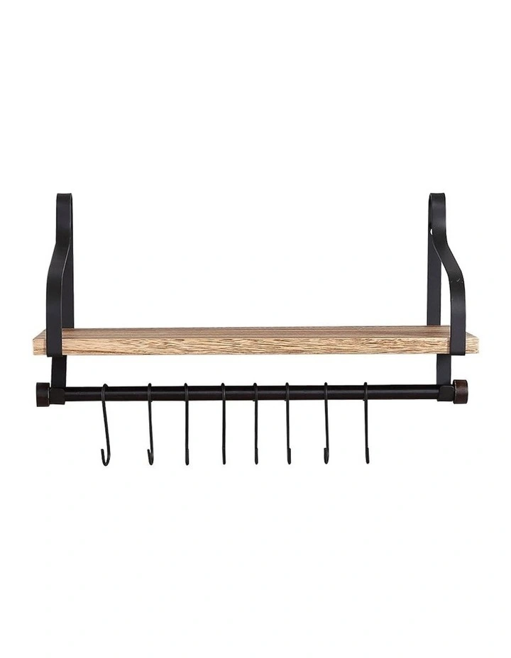 Wall Floating Shelf Brackets Shelves Storage Hook in Natural