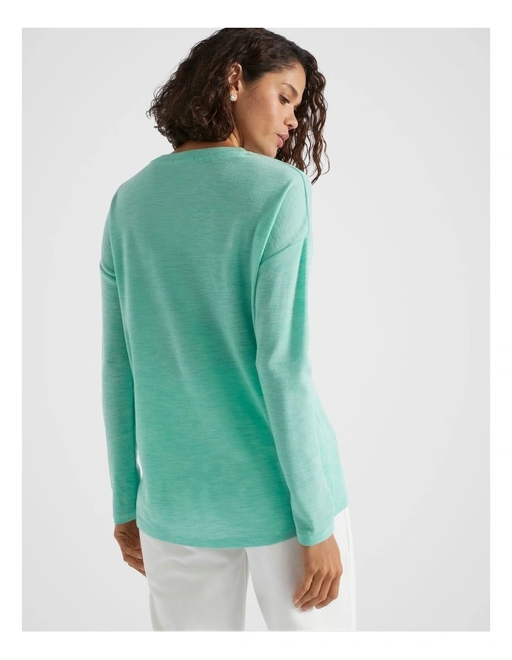 Babywool Curve Hem Top in Opal Marle