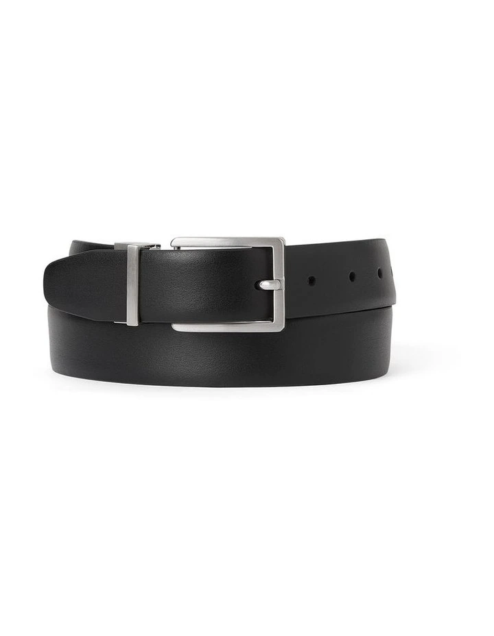Lance Reversible Leather Belt in Black