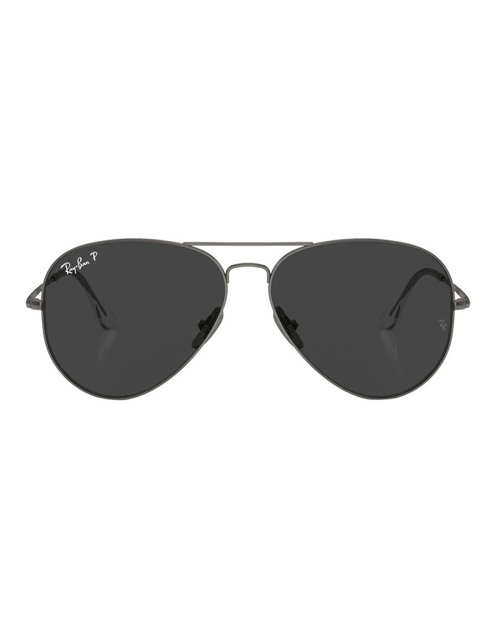 Aviator Titanium Polarised Sunglasses in Grey