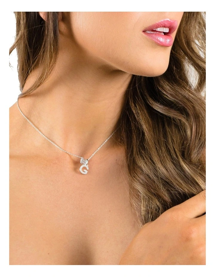 Luxury Letters 'G' Initial Pendant in Silver