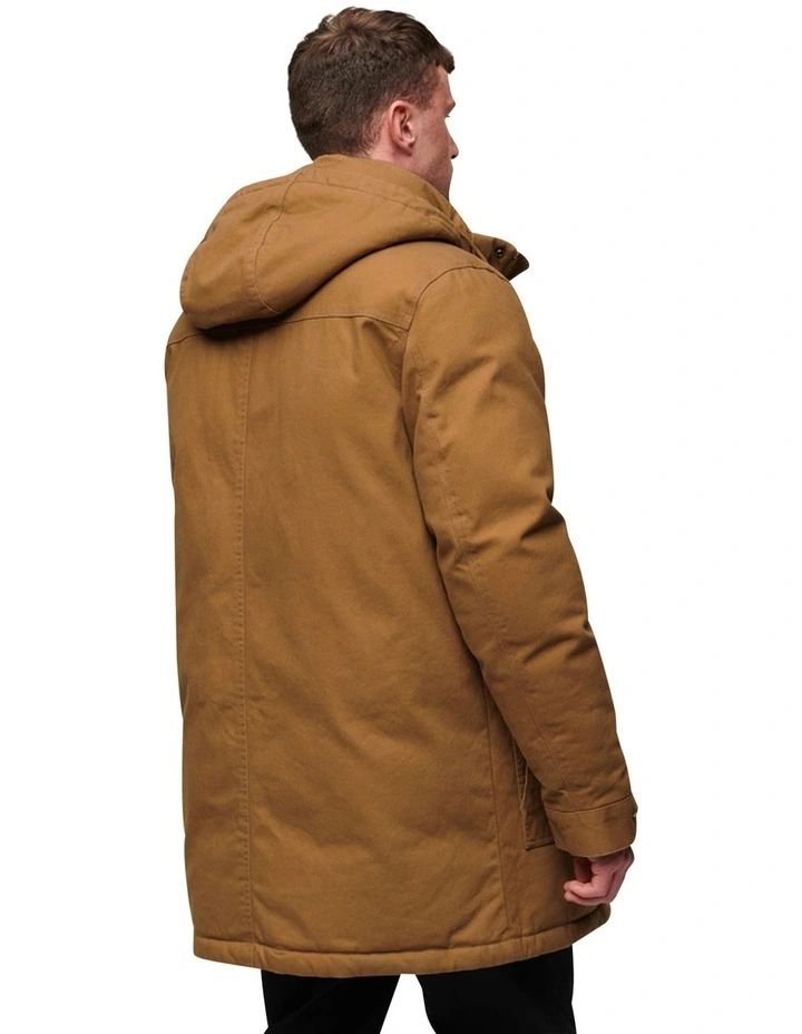 Workwear Hooded Parka in Tobacco Brown