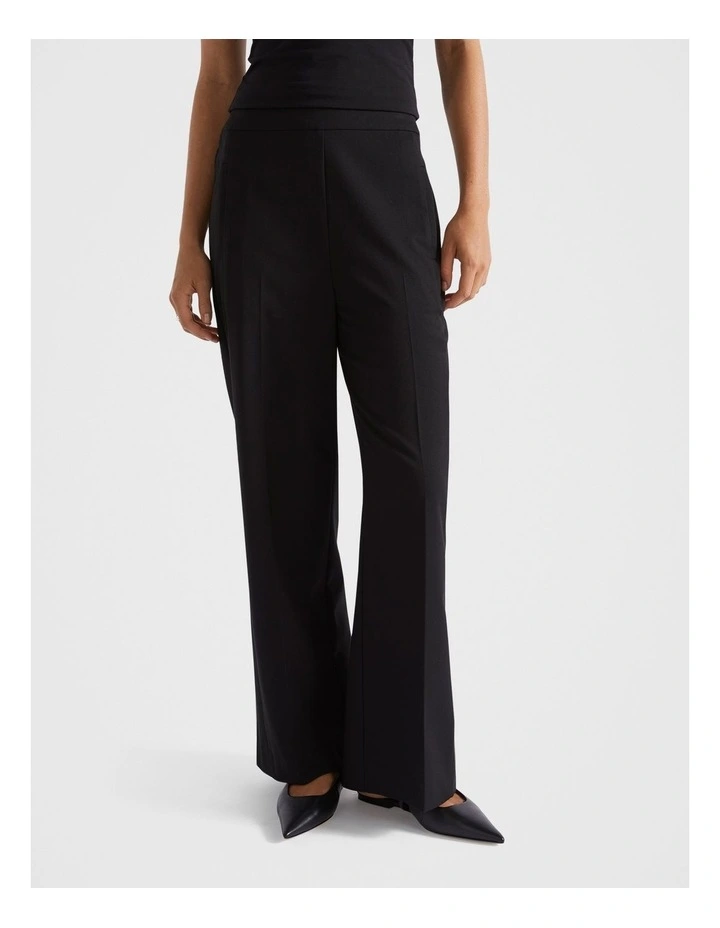 Elasticated Wide Leg Pant in Black