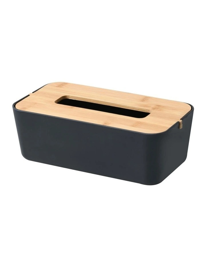 Takae Natural Bamboo Tissue Box Large in Black