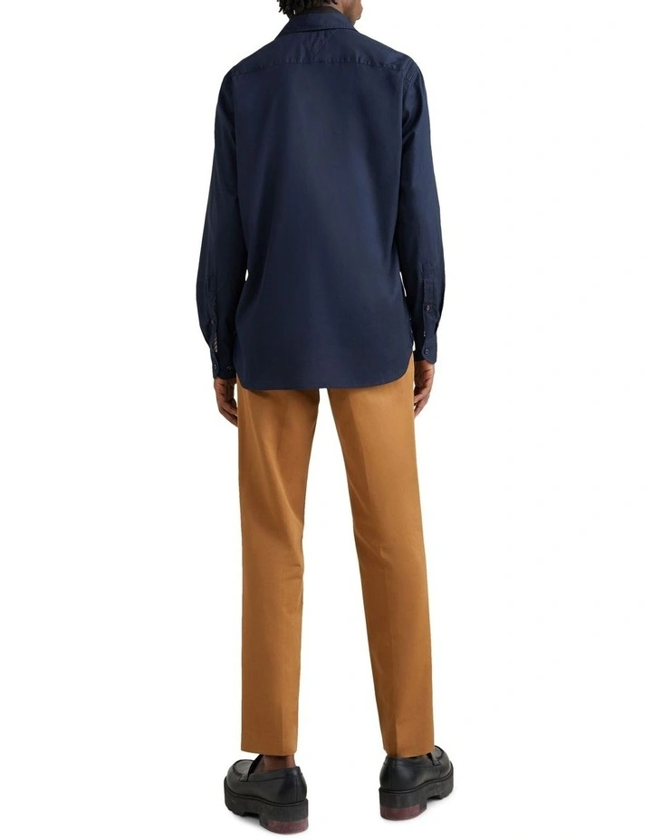 Core Flex Poplin Long Sleeve Shirt in Blue