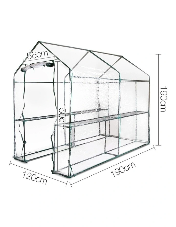 Green Fingers Walk In Transparent Greenhouse 1.9 x 1.2m