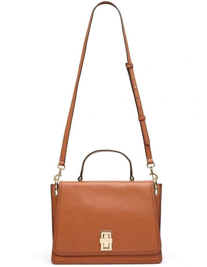 Lucca Leather Top Handle Bag in Brown