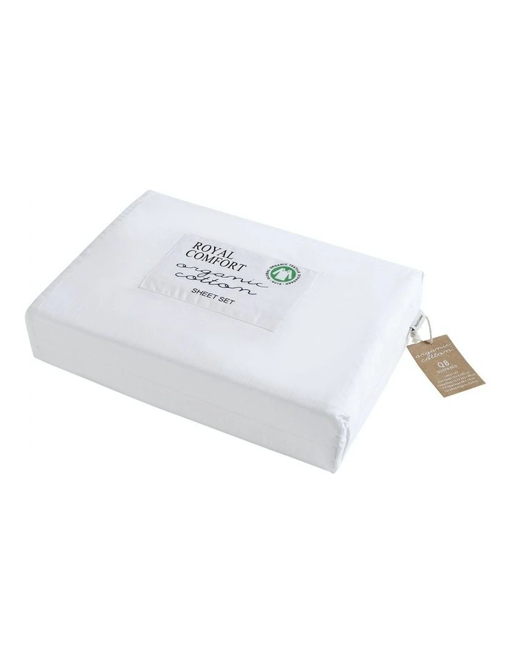 100% Pure Organic Cotton 4 Piece Sheet Set in White