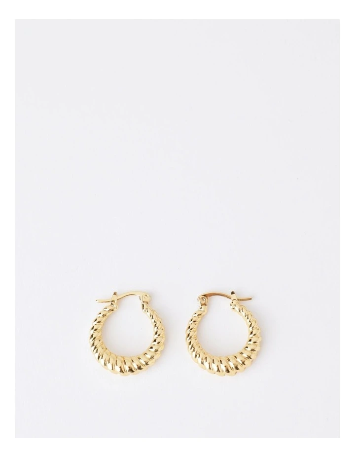 Spiral Tube Hoop Earring 20mm in Gold