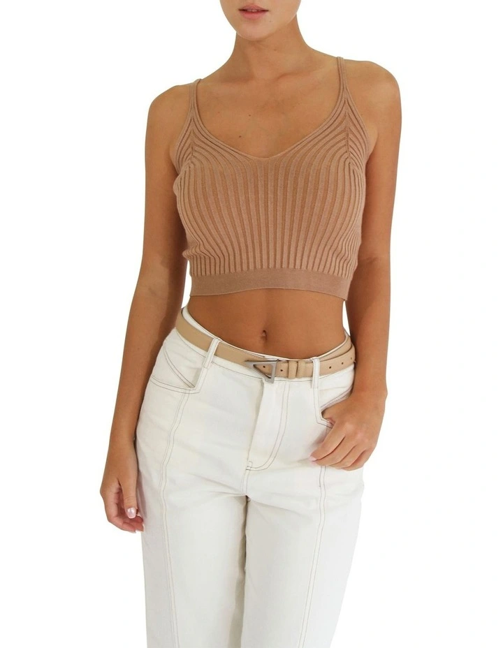 All I Need Knit Crop Top in Oat