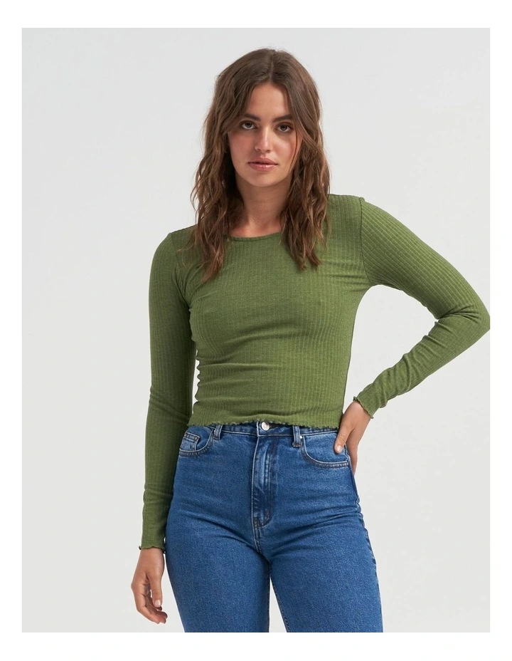 Emma Long Sleeve Top in Green