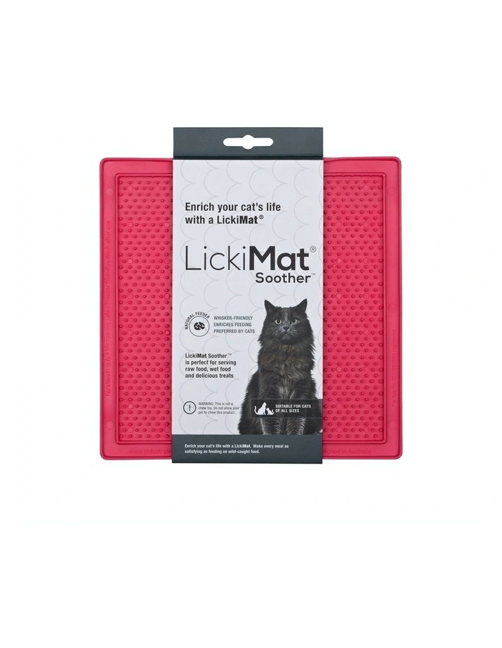 Soother Original Slow Food Licking Mat for Cats in Pink