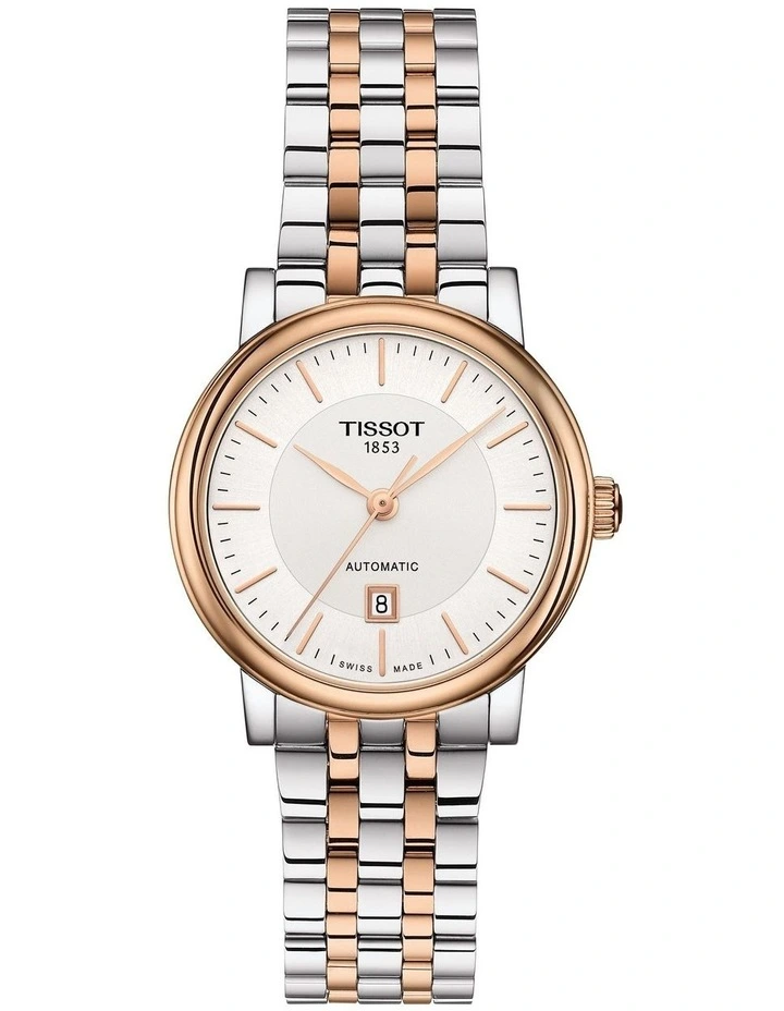 Carson Premium Automatic Lady T1222072203101 Watch in Grey/Rose Gold