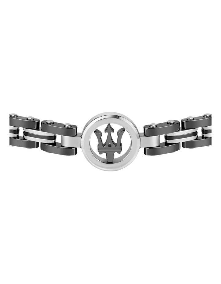 Ceramic Stainless Steel Bracelet with Trident Logo in Black