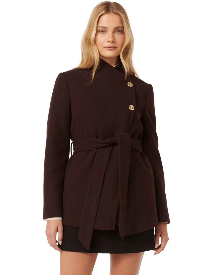 Monica Wrap Coat in Red