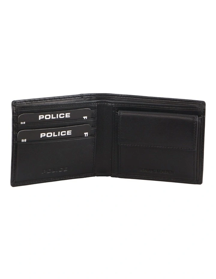 Leather Slimline Bi-Fold Wallet in Black