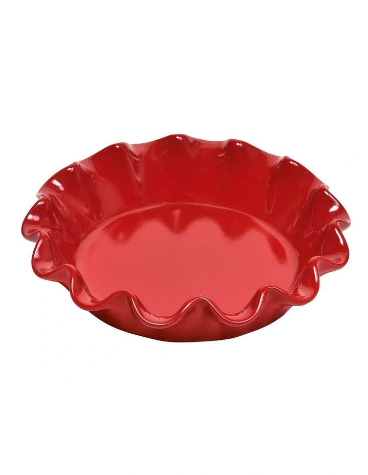 Ruffled Pie Dish 27cm/1.0L in Burgundy