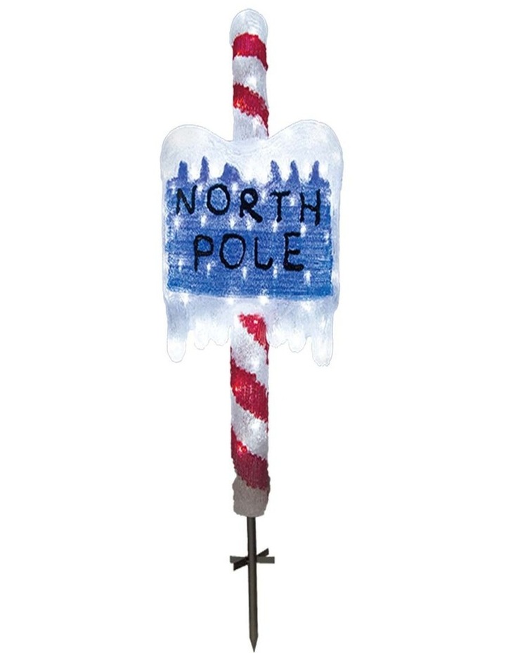 Acrylic North Pole Sign with Metal Floor Sticker H100cm