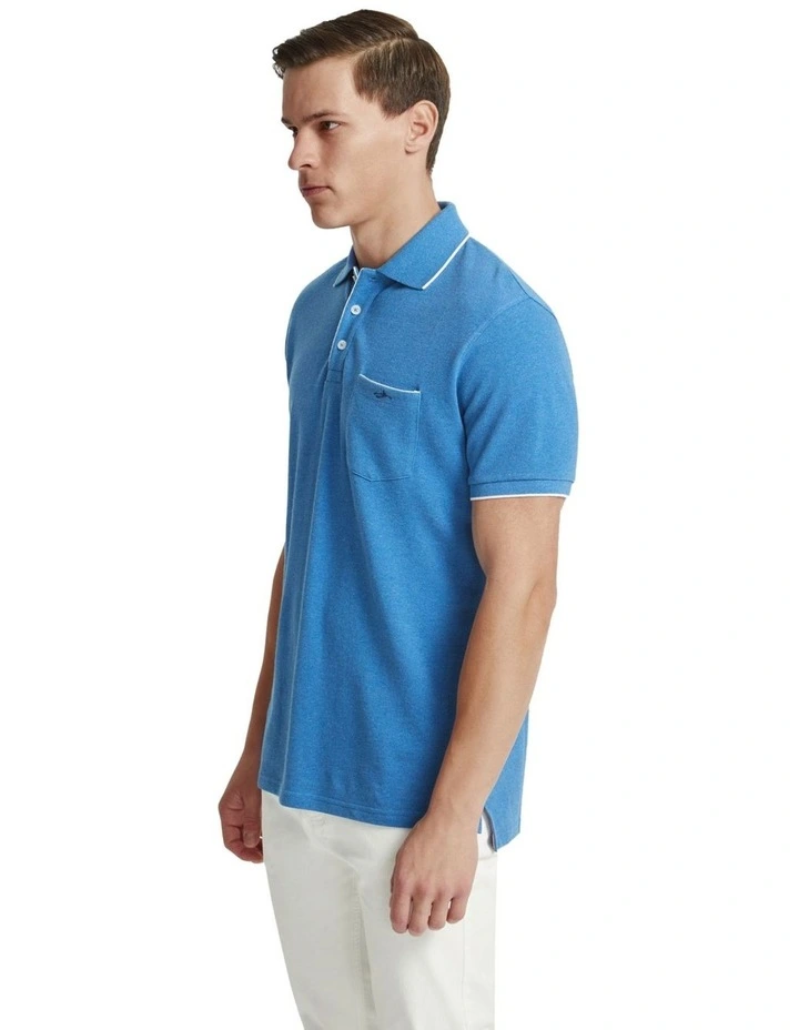 Roscoe Organic Cotton Polo in Blue