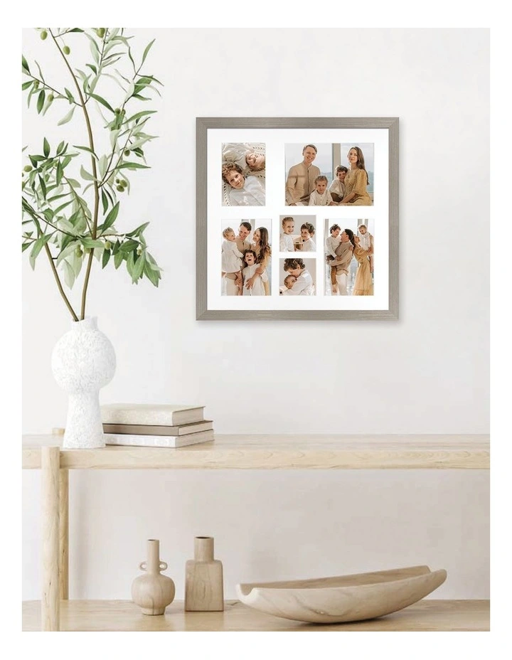 Australia Made Timber Collage Photo Frame Multi Gallery 14x14 in Polar Birch