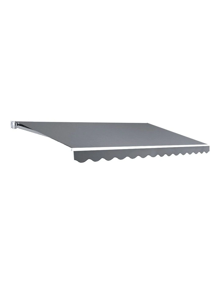 Retractable Folding Arm Awning Manual Sunshade 3Mx2.5M in Pearl Grey