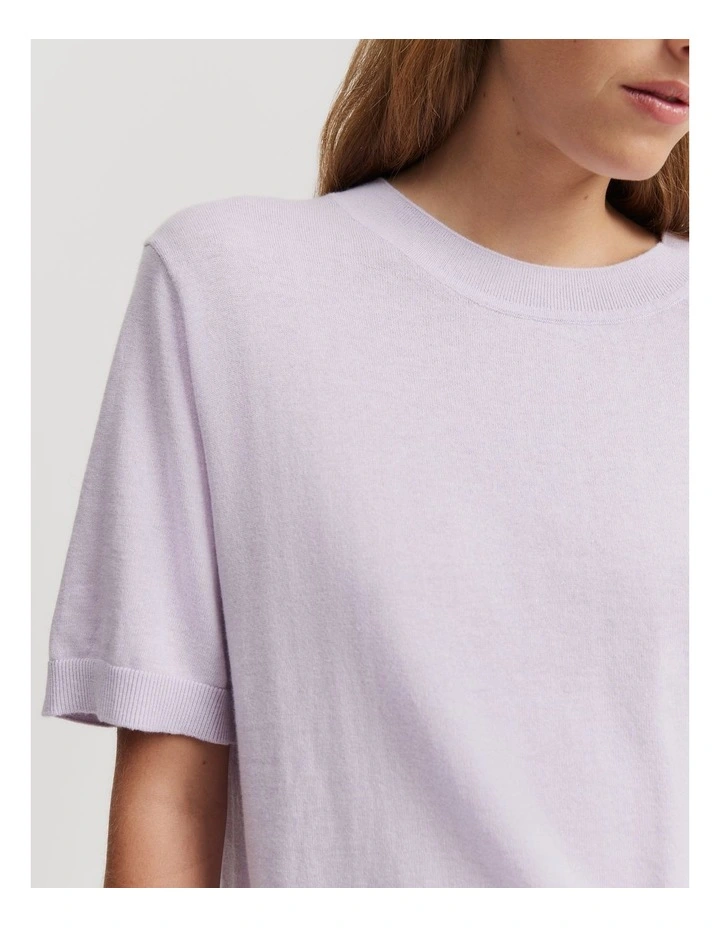 Organically Grown Cotton Cashmere T-shirt in Lilac
