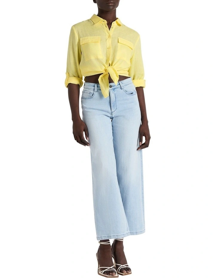 Sofia Linen Shirt in Banana