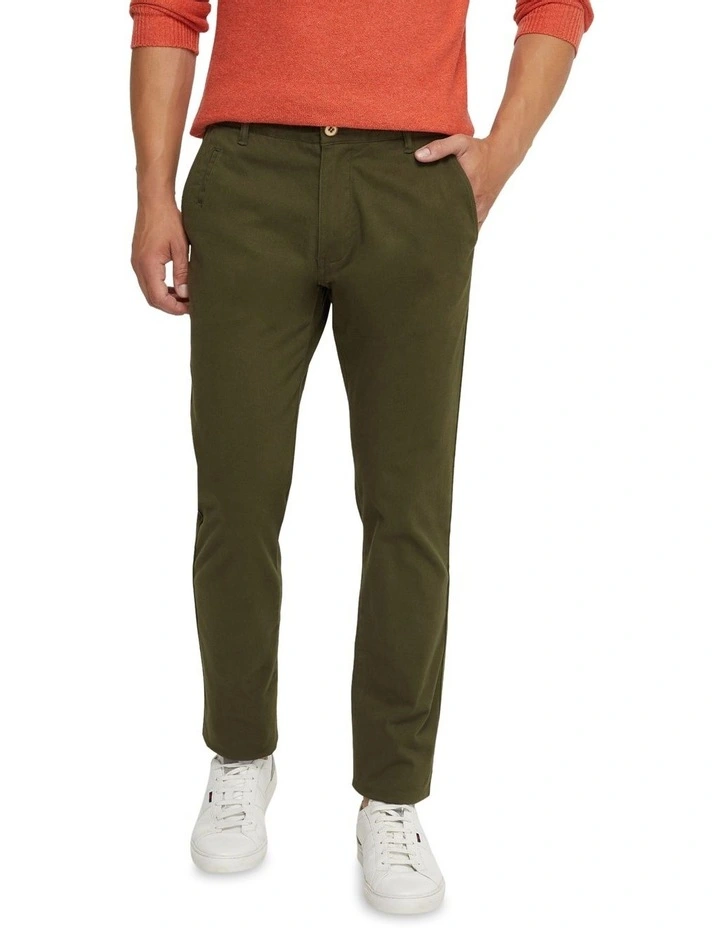 Stretch Skinny Fit Organic Cotton Chinos in Forest