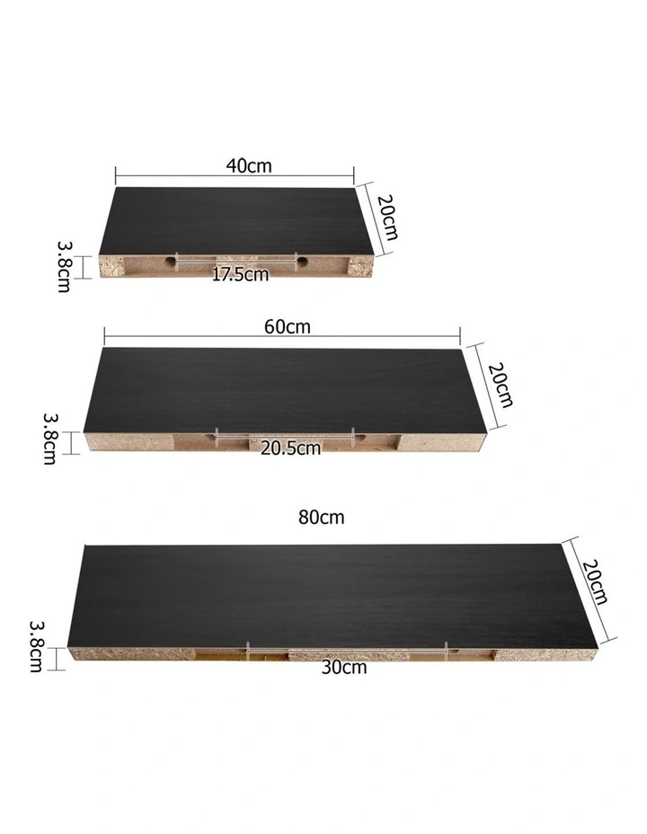 3 Piece Floating Wall Shelves