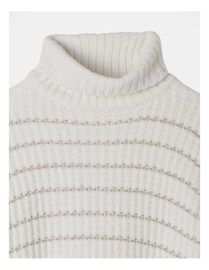 Knitted Roll Neck Jumper in Vanilla