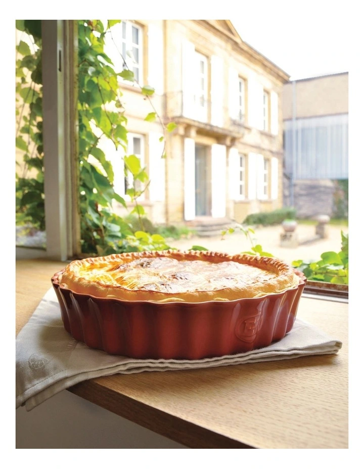 Deep Flan Dish 24cm/1.15L in Burgundy
