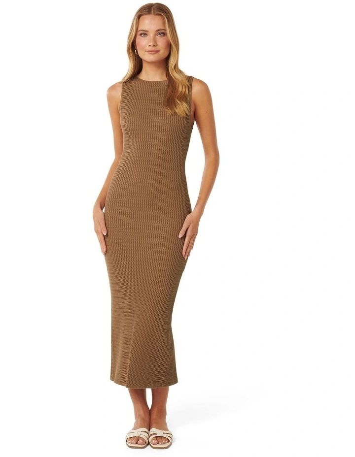Georgia Sleeveless Knit Dress in Brown