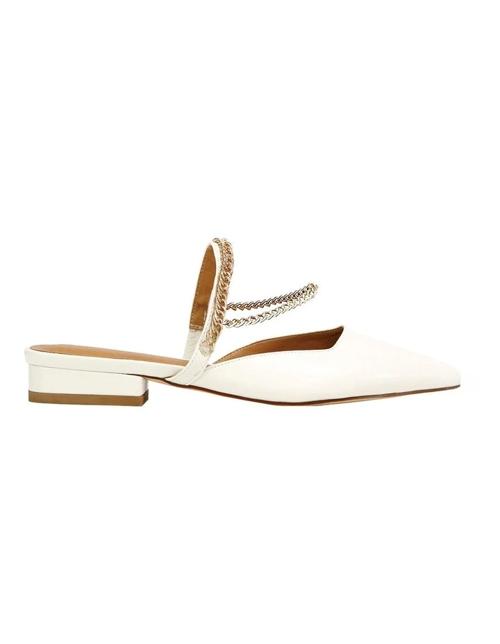 On The Go Leather Flat in Cream