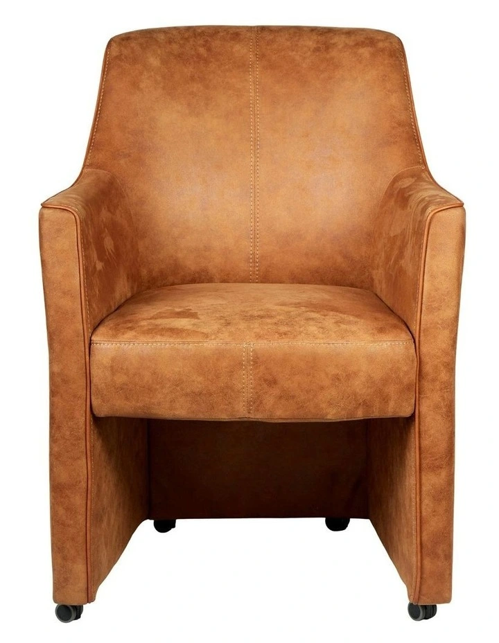 Armchair With Wheels Antique in Brown