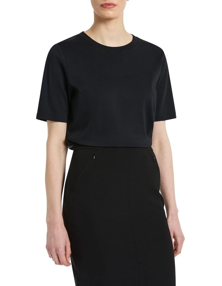 Monty Mercerised Cotton Tee in Black