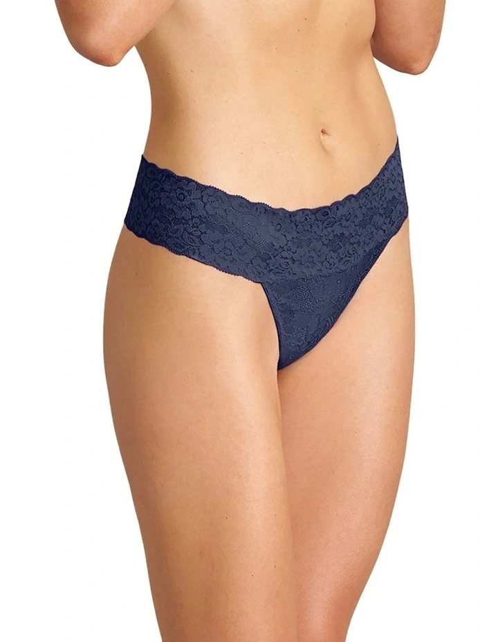 Lace Thong in Medieval Blue