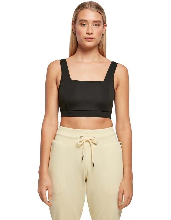 Recycled Squared Sports Bra in Black