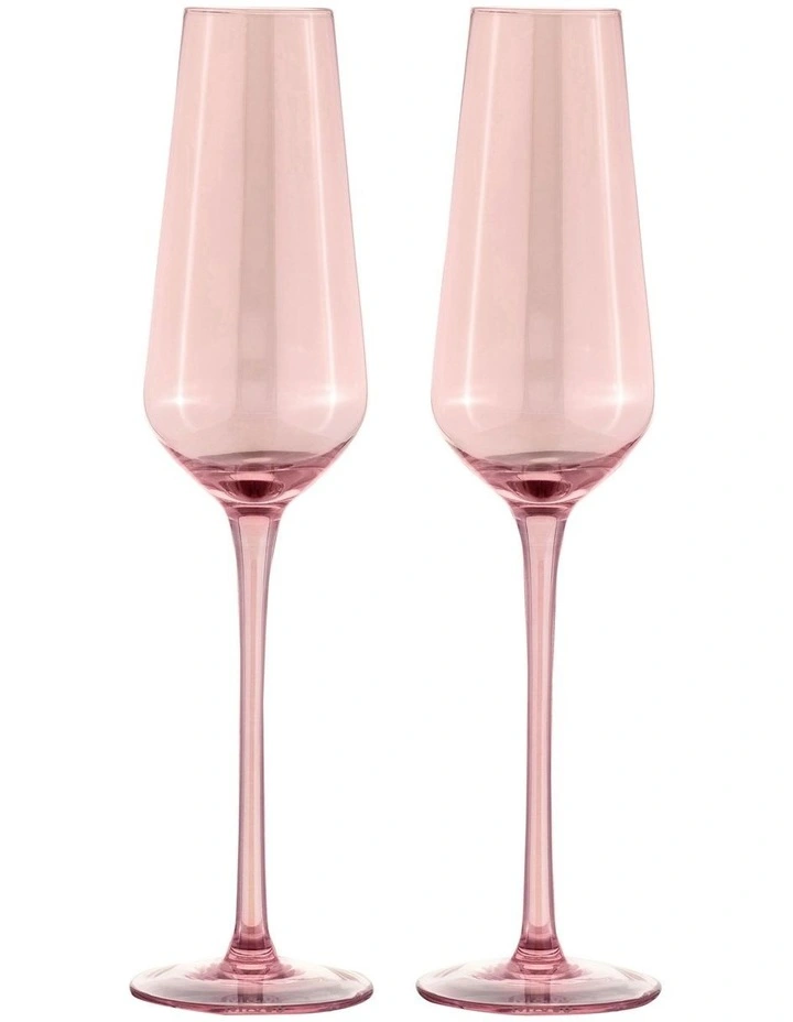 Glamour Flute 230ml Set of 2 in Pink